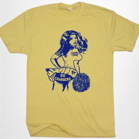 Tops - Go Chargers Football Cheerleader Graphic Tee